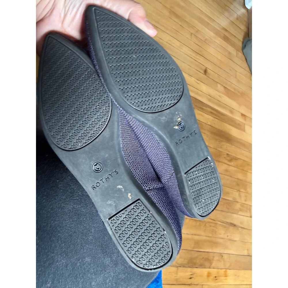 Rothy's The Point navy blue ballet flats